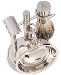 Monogrammed Safety Razor & Brush Set