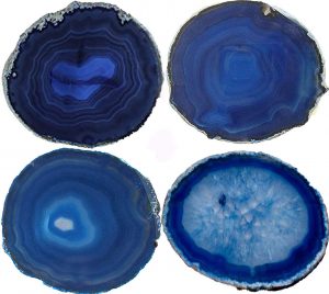 Dyed Blue Color Small Size Agate Coastes Polished Natural Geode Stone Coasters