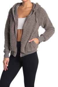 Up & Over Faux Shearling Zip Hoodie