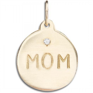 Mom Disk Charm With Diamond