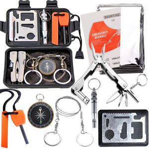 EMDMAK Survival Kit Outdoor Emergency Gear Kit for Camping Hiking Travelling or Adventures