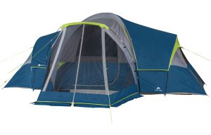 Ozark Trail 10-Person Family Camping Tent with 3 Rooms and Screen Porch