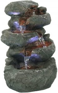 Sunnydaze Tabletop Water Fountain with LED Lights