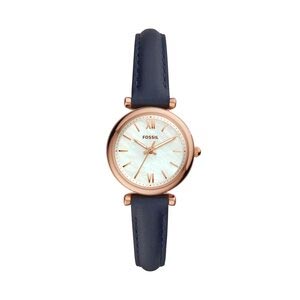 Fossil-Women's-Carlie-Three-Hand,-Rose-Gold-Tone-Stainless-Steel-Watch