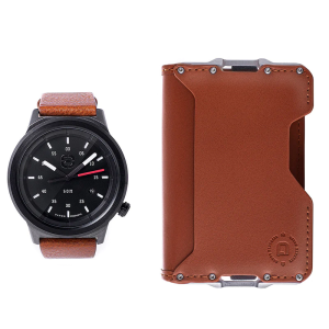 Wallet & Watch Bundle - Dapper Watch & D03 Whiskey Brown